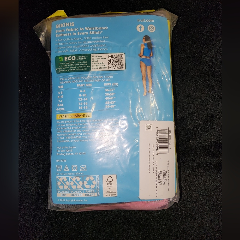 Fruit of the Loom Women's 9 Pack Heather Bikinis Size 9/2X - Picture 7 of 9